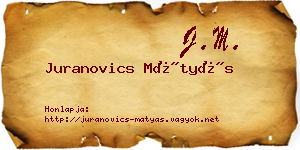 Juranovics Mátyás névjegykártya