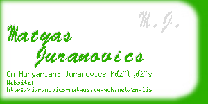 matyas juranovics business card